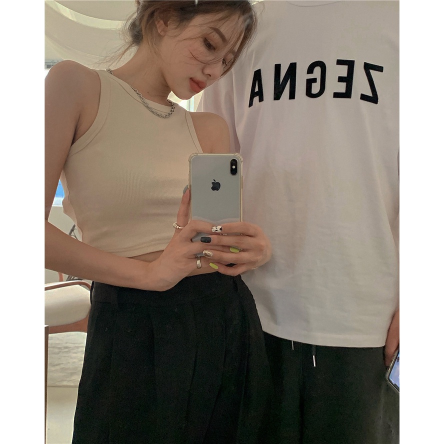 Áo croptop ba lỗ cổ cao