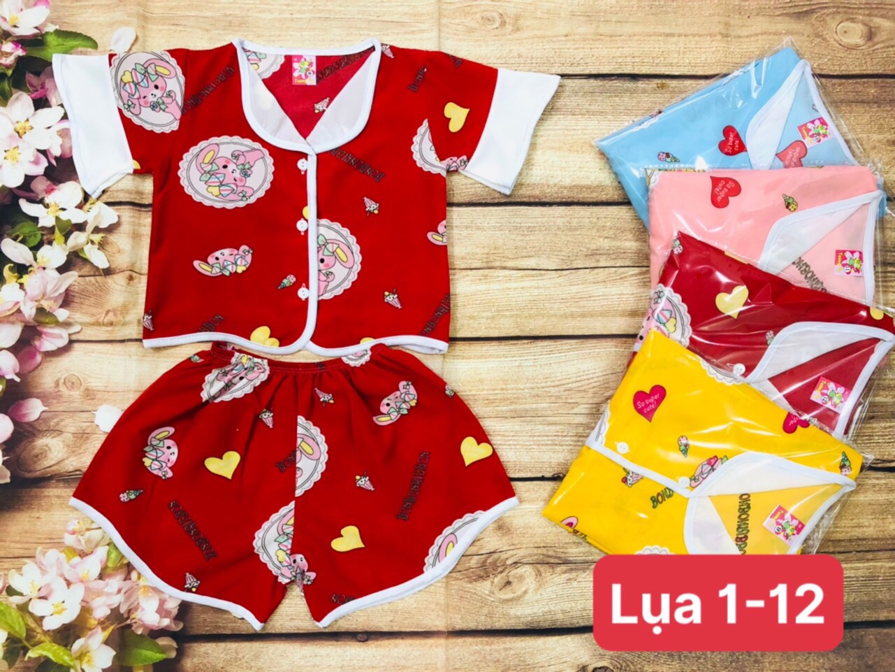 [HCM]Bộ lụa viền bé (6-20kg) (giao màu ngẫu nhiên)