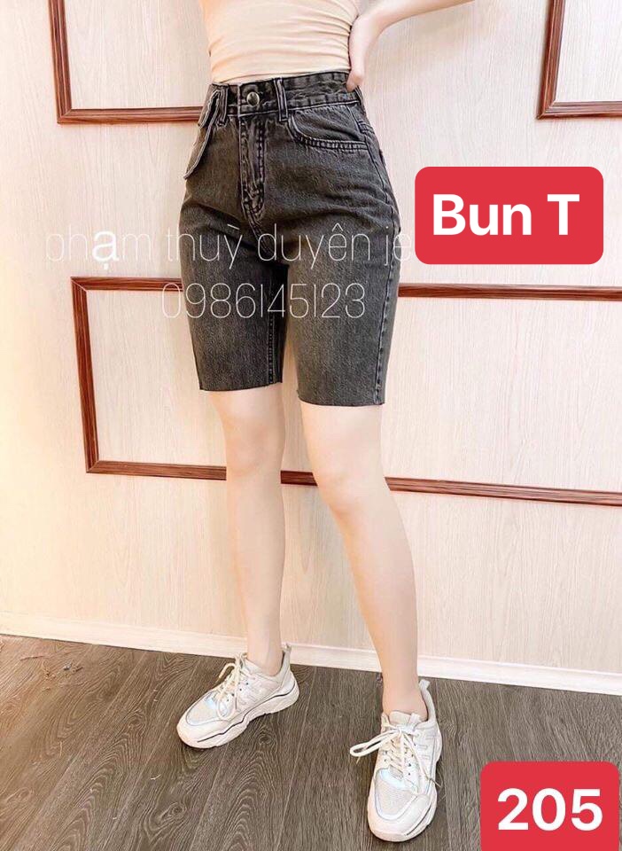 QUẦN SHORT SỌT JEAN LỬNG KIỂU NGỐ NỮ CHẤT BÒ XÁM TÚI HỘP HONG KONG VIP LƯNG CAO NÂNG MÔNG TT-205 - TRANG BUN FASHION