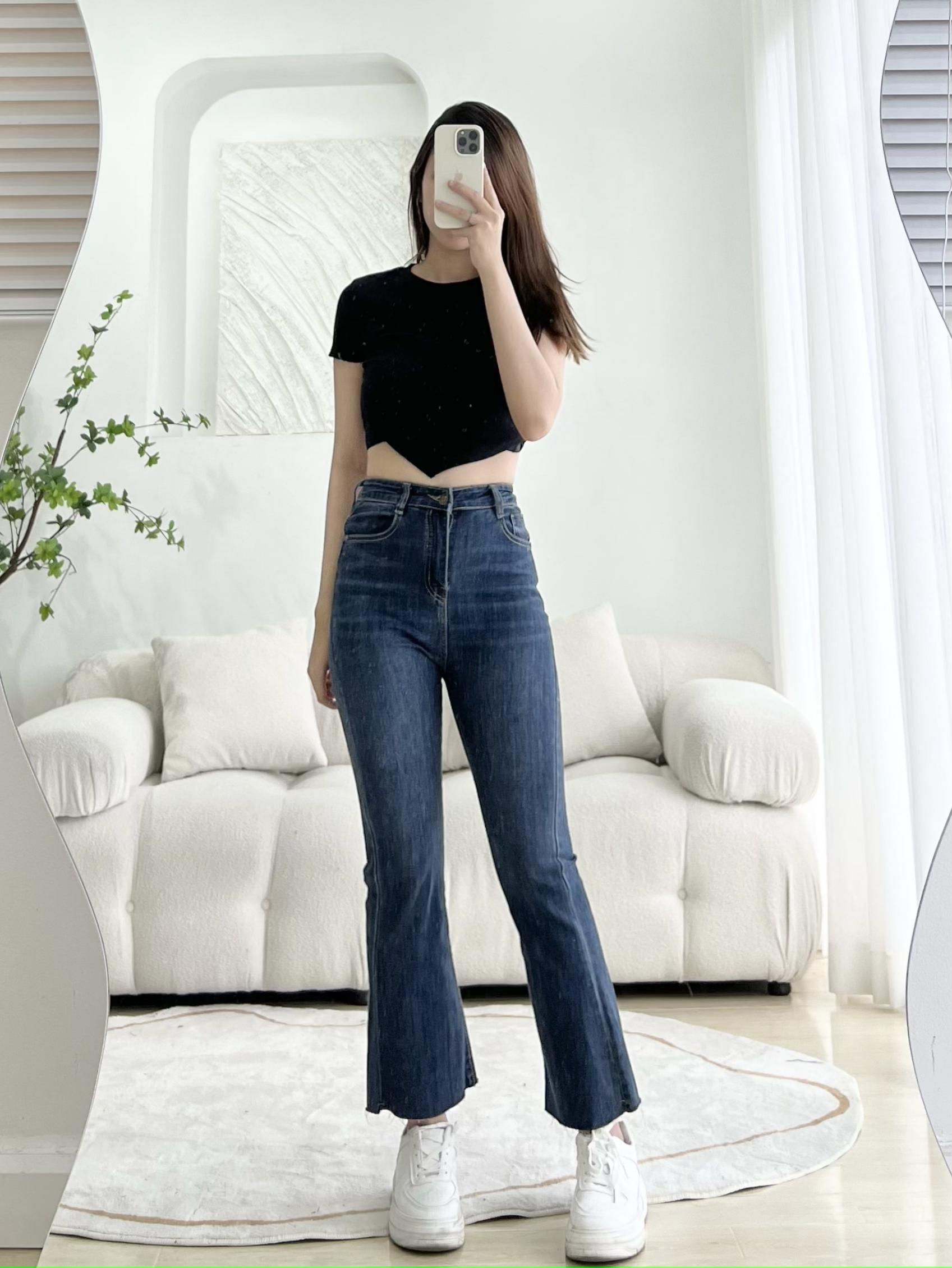 Quần Jean Ống Loe 9 Tấc (Dài 88cm) - Leda