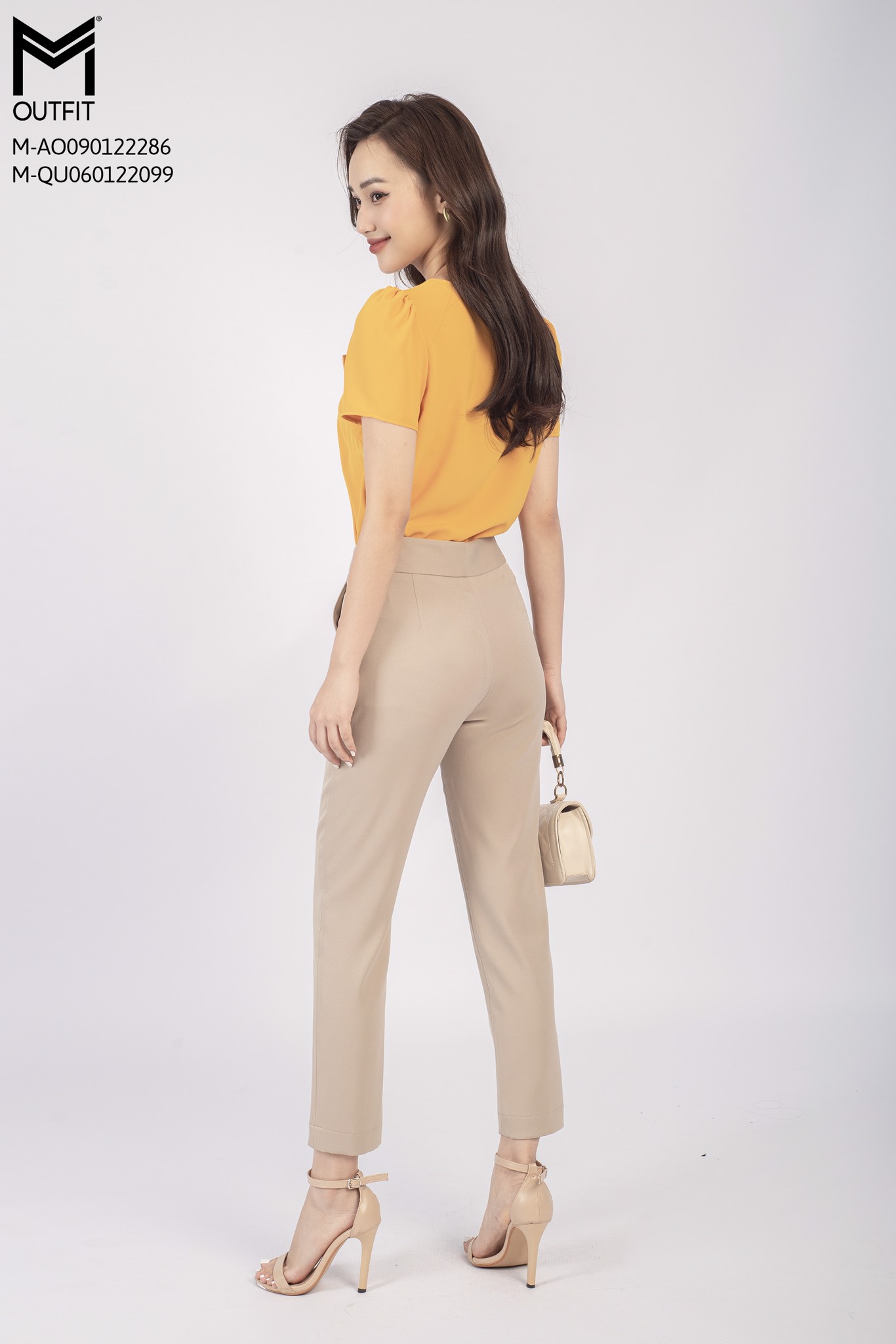 Áo sơ mi cộc tay, cổ buộc nơ - Mmoutfit