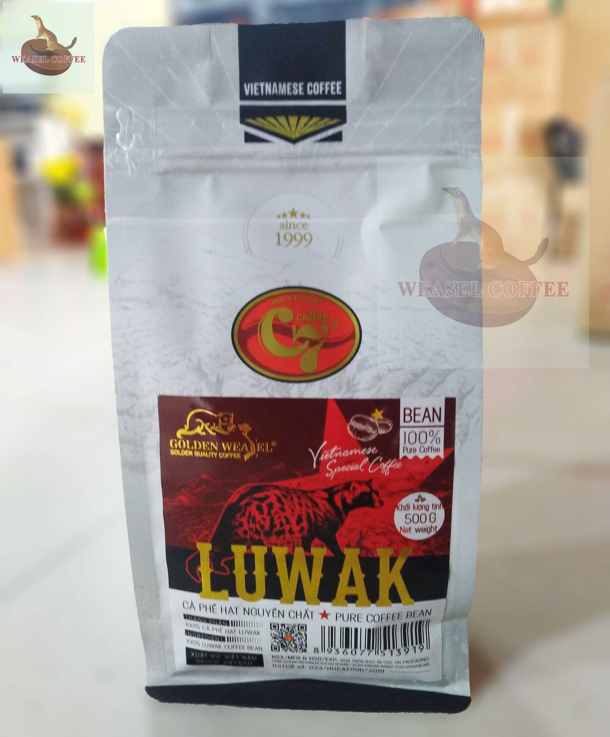 Raw Roasted Luwak Civet Coffee (Zip Bag 500g Beans)