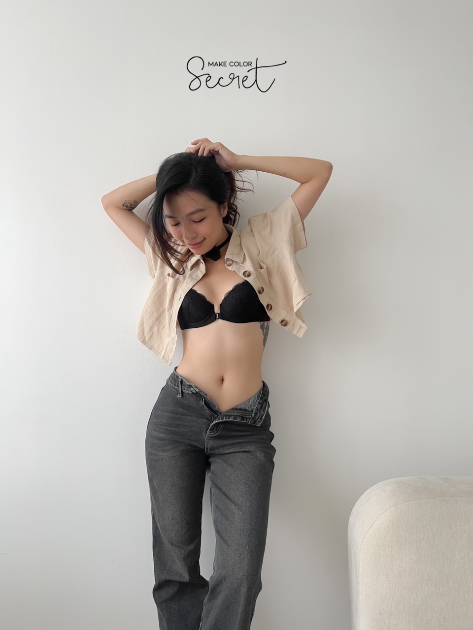Áo Ngực Ren Cài Trước Mút Mỏng Thoải Mái (Hình Tiệm Chụp).