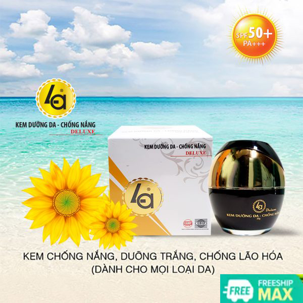 Kem Dưỡng Da Chống Nắng Deluxe LA 20g - Cấp ẩm - Dưỡng trắng - Chống nắng hiệu quả - Ngăn ngừa lão hóa da tối ưu - Thảo dược thiên nhiên - Trắng hồng rạng rỡ - Chính hãng Gia Bảo