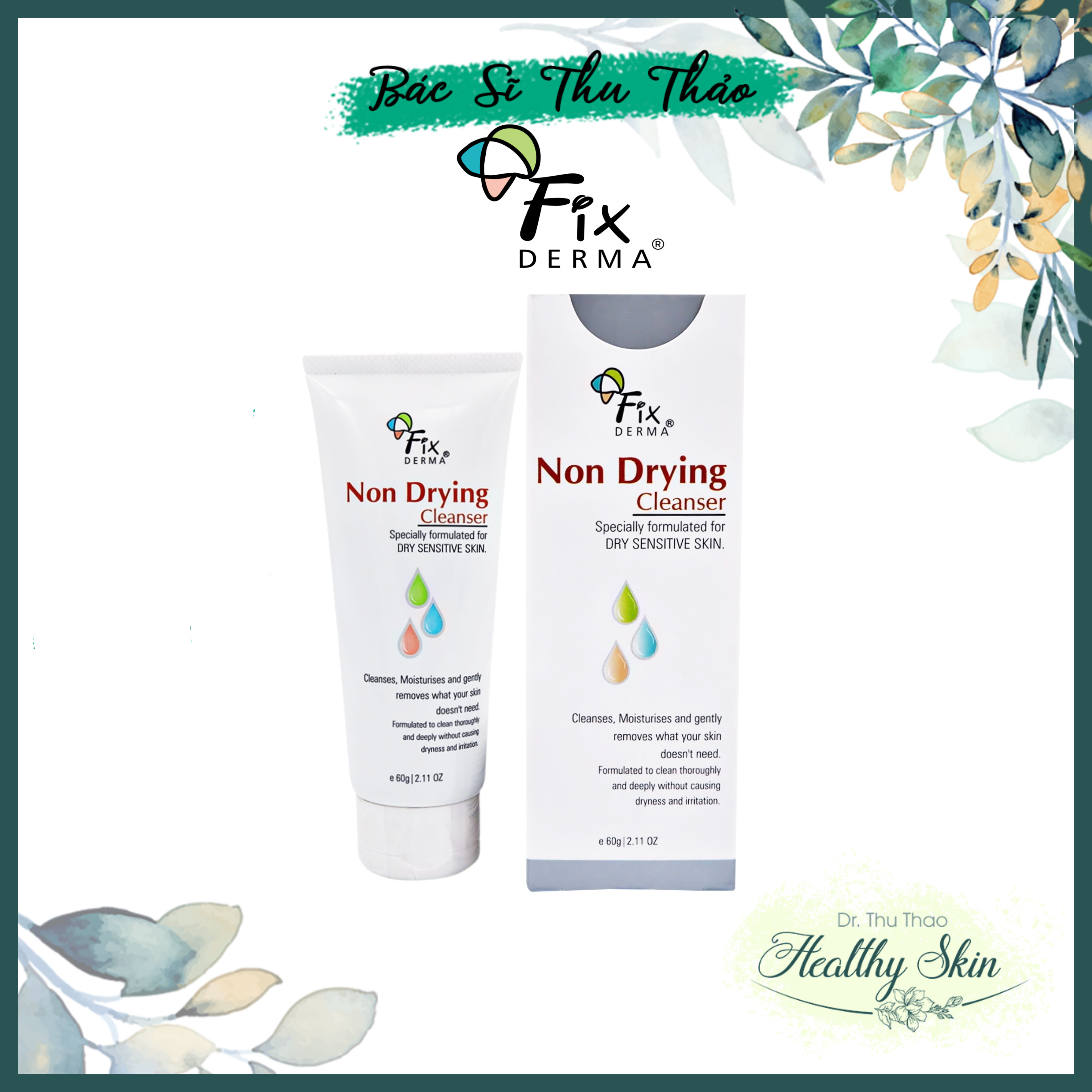 [HCM][60g] SỮA RỬA MẶT DÀNH CHO DA NHẠY CẢM FIXDERMA NON DRYING CLEANSER