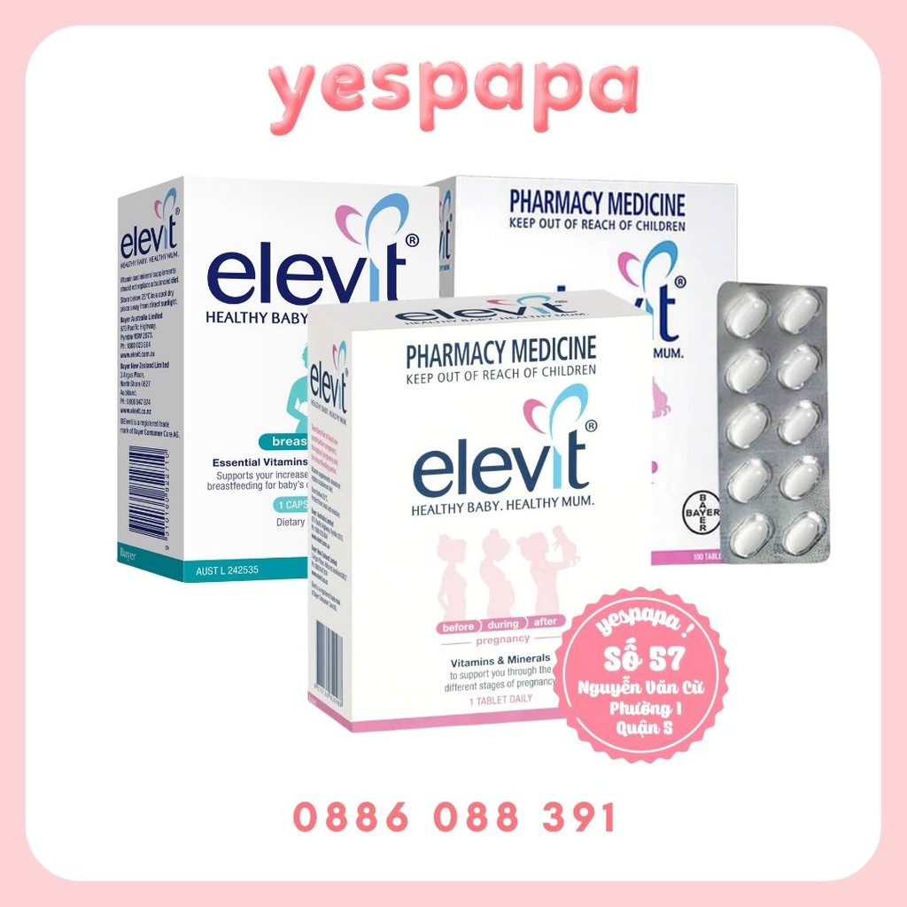 Elevit bà bầu 100v / Elevit sau sinh Breastfeeding 60v cho các mẹ bầu và sau sinh