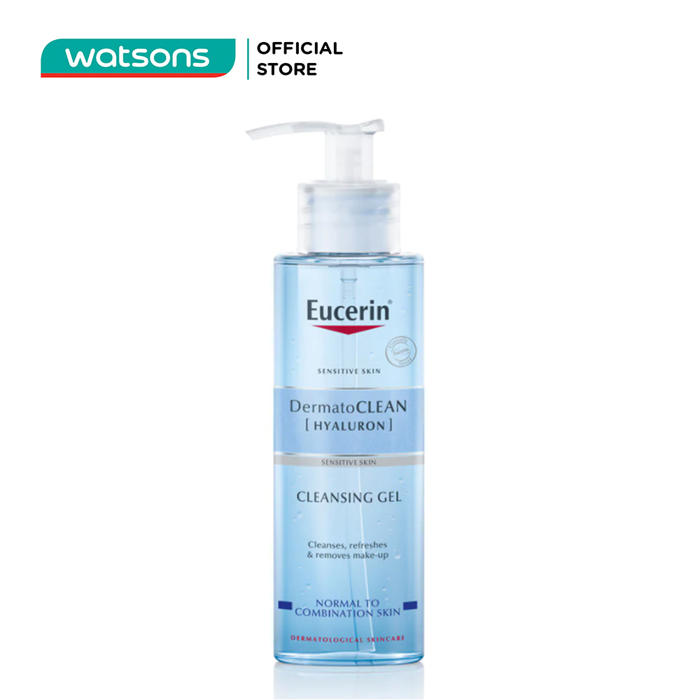 Gel Rửa Mặt Eucerin Dermato Clean Hyaluron Dành Cho Da Nhạy Cảm 200ml