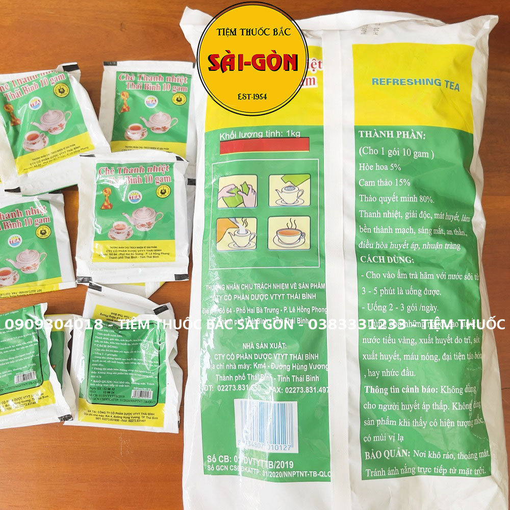 Chè Thanh Nhiệt Thái Bình Bịch 20 gói (Thanh nhiệt, hạ áp, ổn định đường huyết, ngủ ngon)