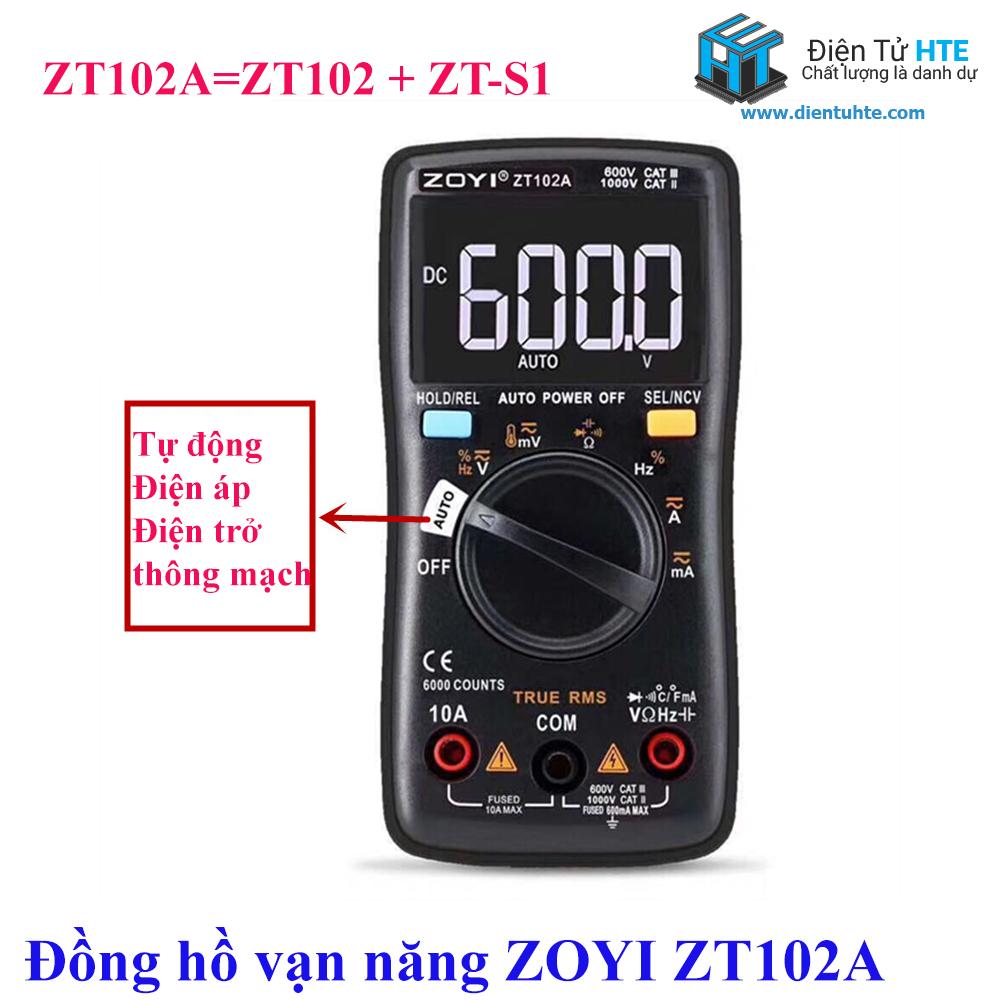 Đồng hồ vạn năng số tự động ZOYI ZT102A mới 2019 - BH 1 năm