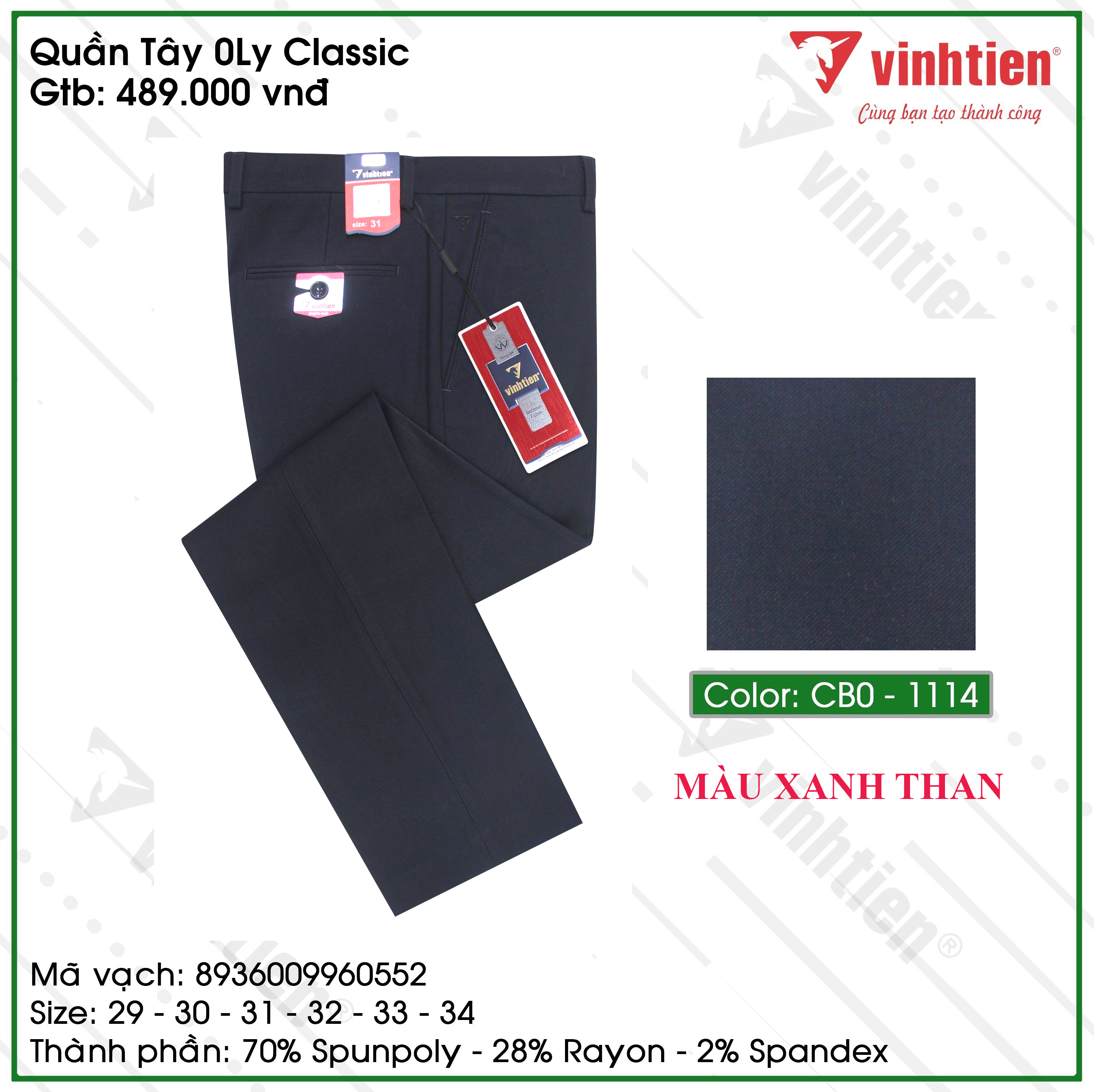 QUẦN TÂY NAM VĨNH TIẾN 0LY CAO CẤP 489 DÀNH CHO TRUNG NIÊN
