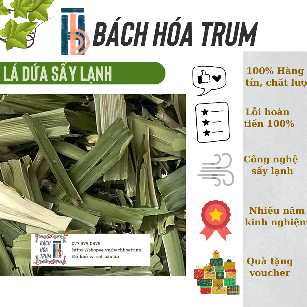 ✅[HÀNG CHÍNH HÃNG] LÁ DỨA (LÁ NẾP) SẤY LẠNH TIỆN LỢI - 200g