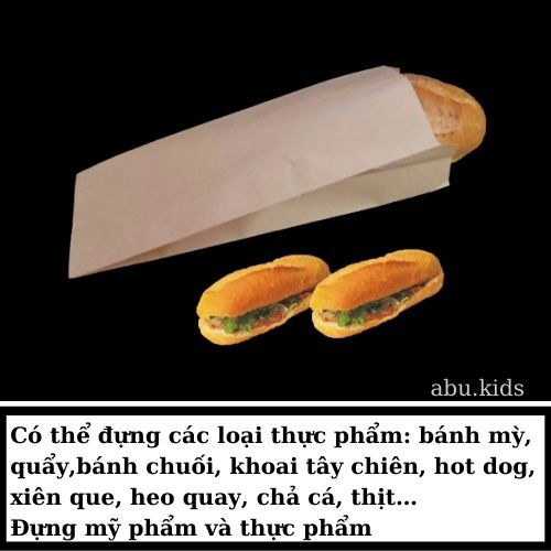 Túi giấy đựng bánh 100 chiếc - Túi giấy Kraft abu.kids