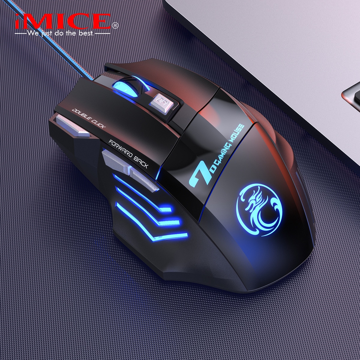 Mouse game iMICE X7 dây dù led 7 màu / Chuột Chơi Game