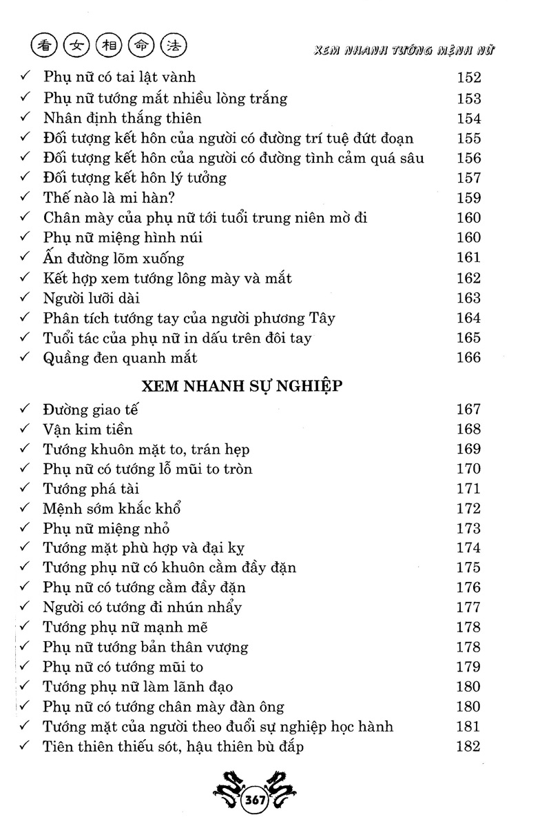 Xem Nhanh Tướng Mệnh Nữ