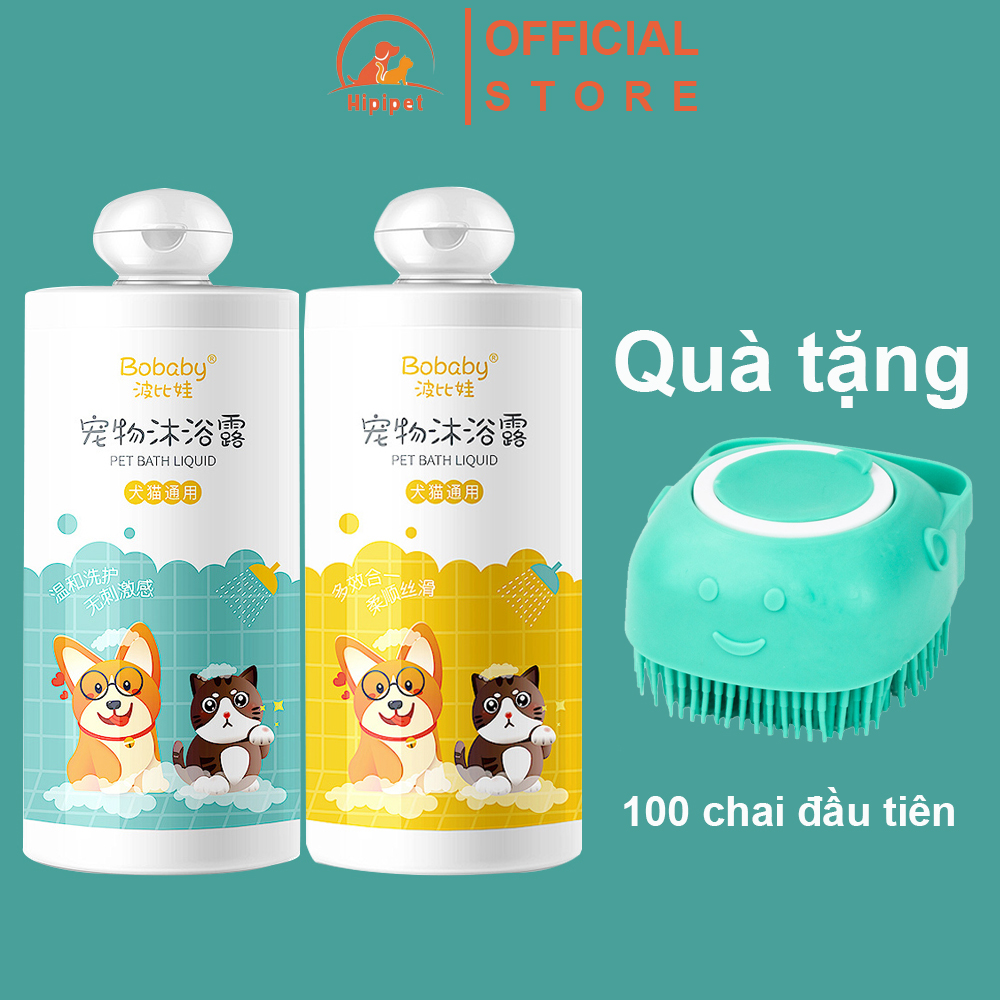 Sữa tắm cho chó mèo Hipipet Bobaby giúp làm sạch sâu nuôi dưỡng da lông