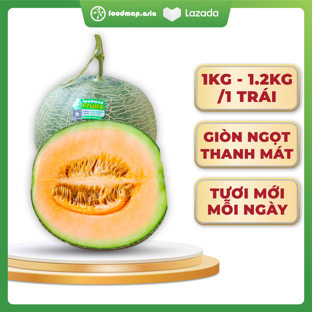 Dưa Lưới Tròn Ruột Cam Giòn Ngọt Thanh Mát - Foodmap Fruits