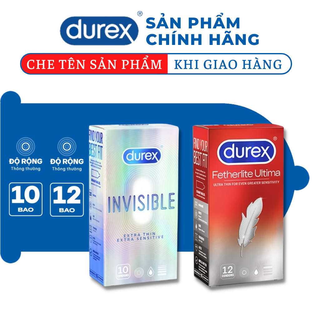 Mua 1 tặng 1 Bao cao su Durex Invisible Extra Thin cực siêu mỏng + Durex