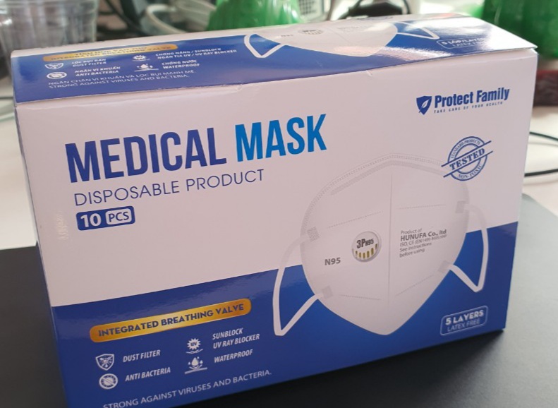 [HCM]Khẩu Trang Kháng Khuẩn 3P N95 4 lớp Hiệu Quả Protect Family có van lọc N95 Hộp 1 cái Có Giấy Kiểm Định Của Bộ Y Tế/Face Mask 1 box 1pcs
