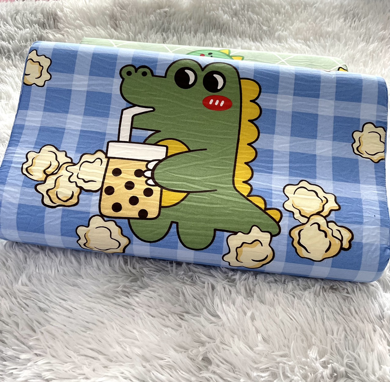 Gối cao su non 3D cho bé cao cấp vải cotton