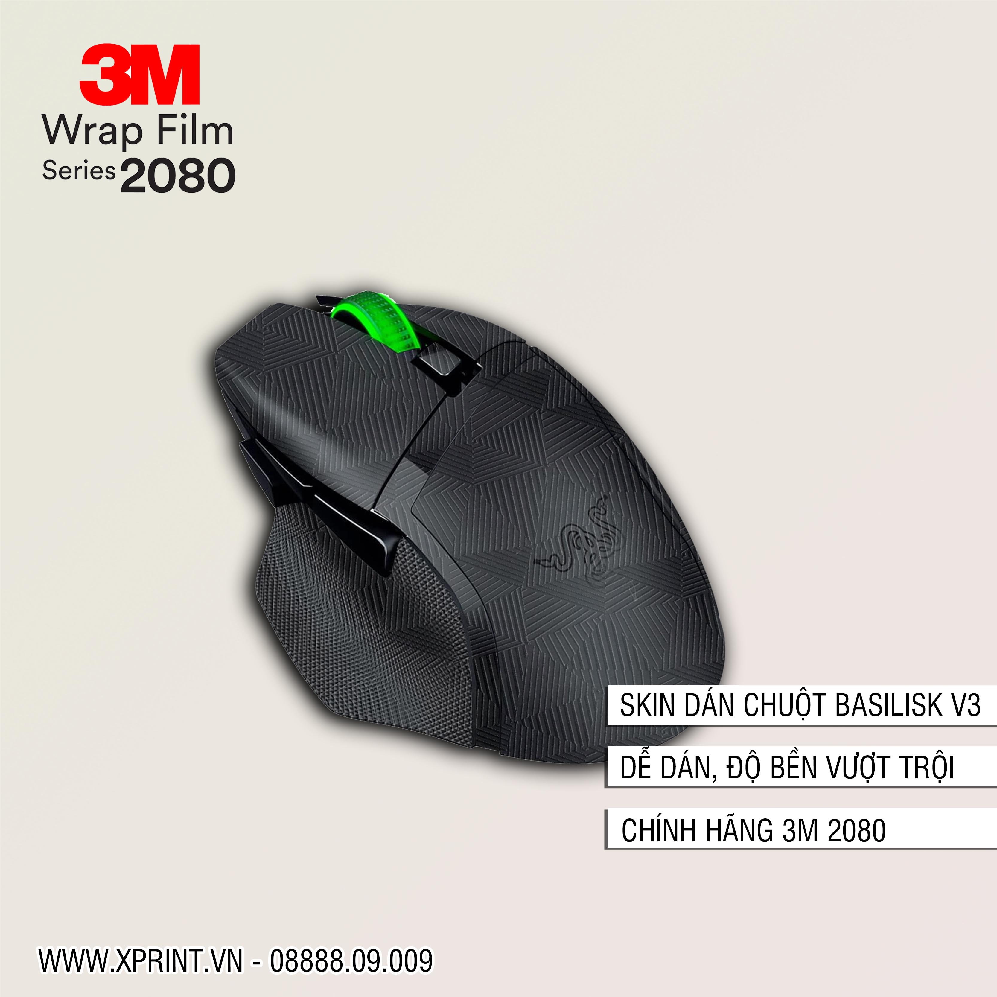Miếng dán, skin 3M vân nổi 2080 chuột Razer Basilisk V2, V3...