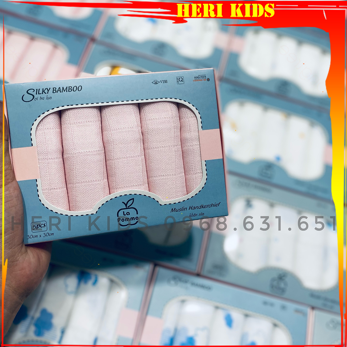 Khăn sữa sợi tre lụa Lapomme 30x30 cm