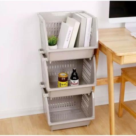 Stacking shelf 4 tiered multi-purpose with wheels, husband floor arbitrary stacking shelf floor plastic Japanese plastic Japanese