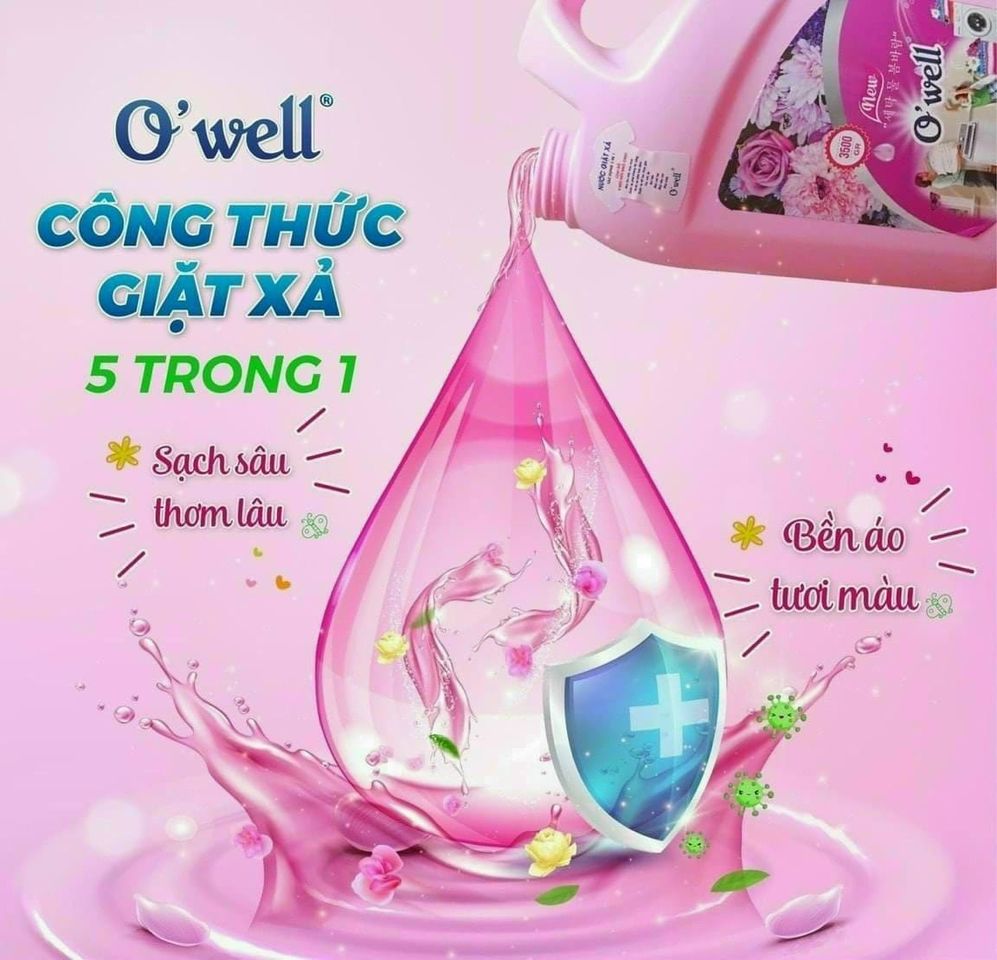 Nước giặt Owell can 3.5 lít.