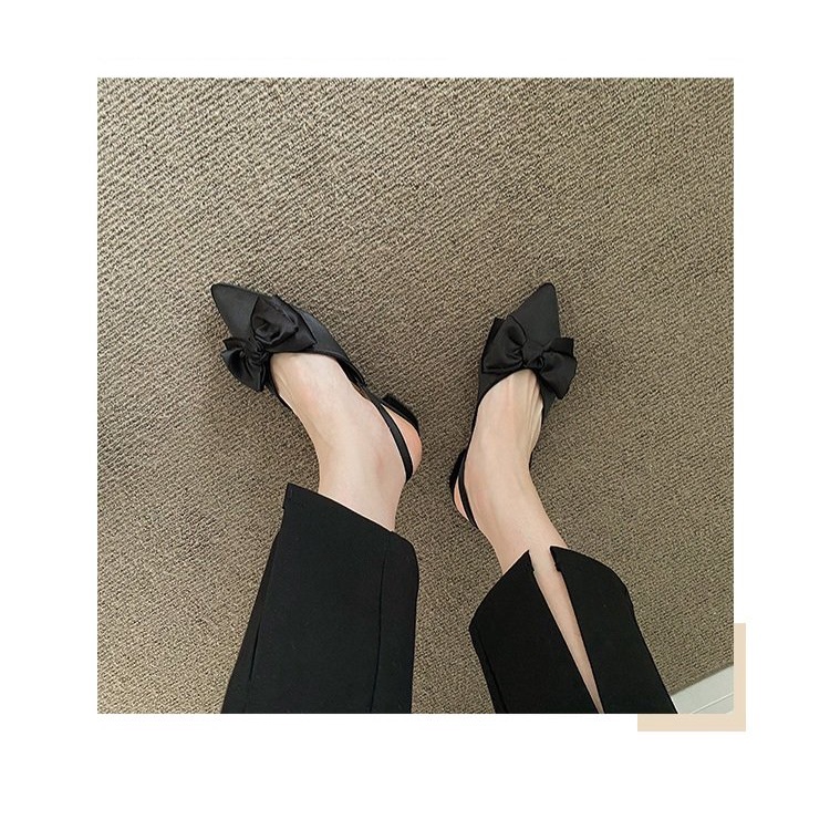Sandal/ dép nữ mũi nhọn nơ lụa- hottrend ( sandal lụa) -lamlam868