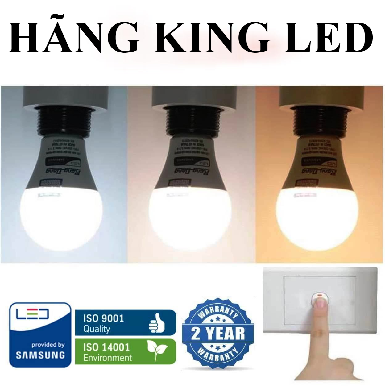 Bóng đèn LED đổi 3 màu (3 in 1) 9W KING LED - SAMSUNG ChipLED