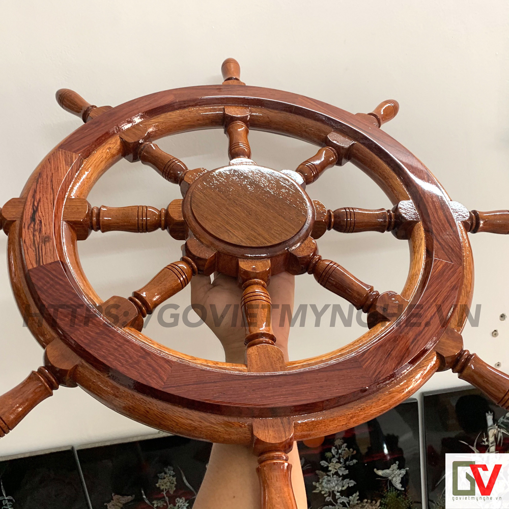 Vô Lăng Tàu Gỗ Trang Trí Ø60cm (Không Đồng Hồ)