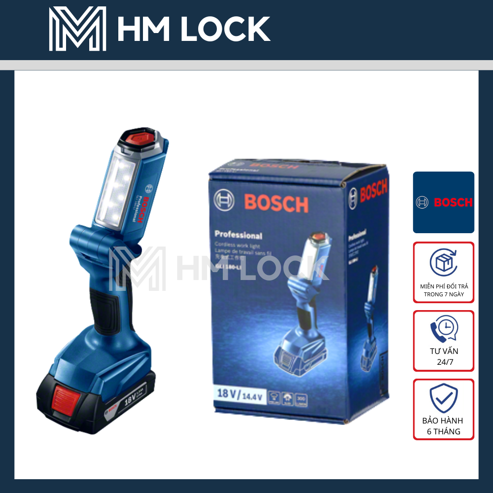 Thân đèn pin dùng pin 18v bosch gli 180-li - hàng chính hãng