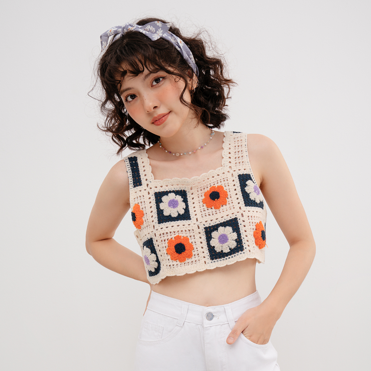 BLEUBIRD Áo len móc hoa CROCHET TOP
