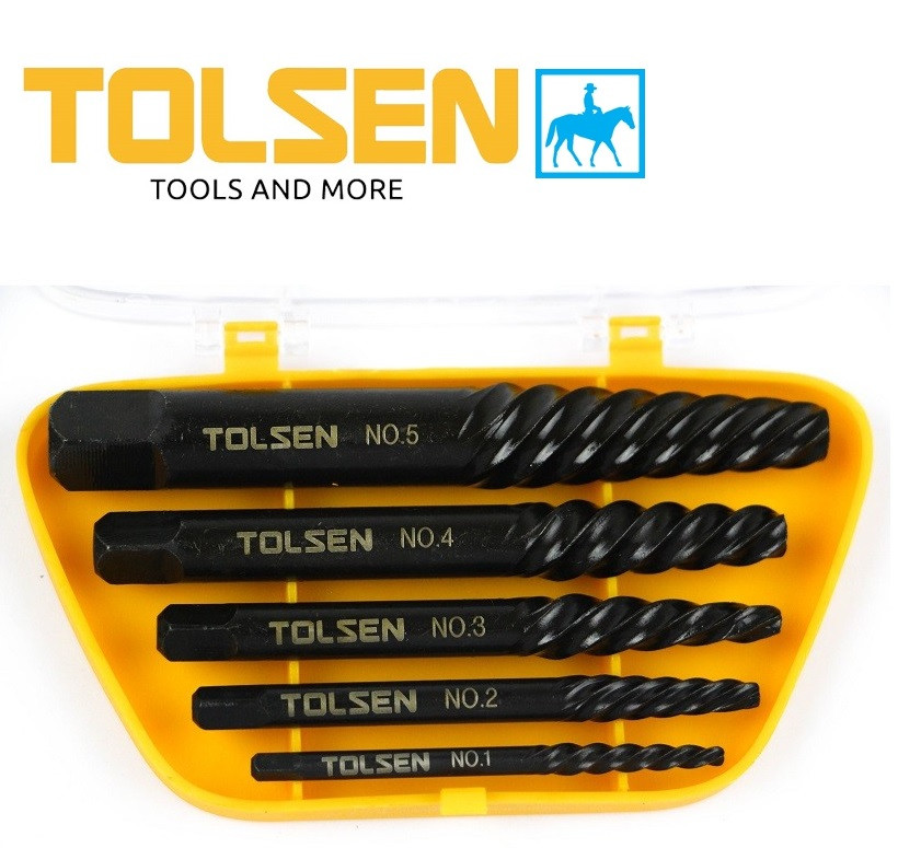 Bộ 5 mũi ven răng taro lấy ốc gãy Screw Extractor Tolsen 33505