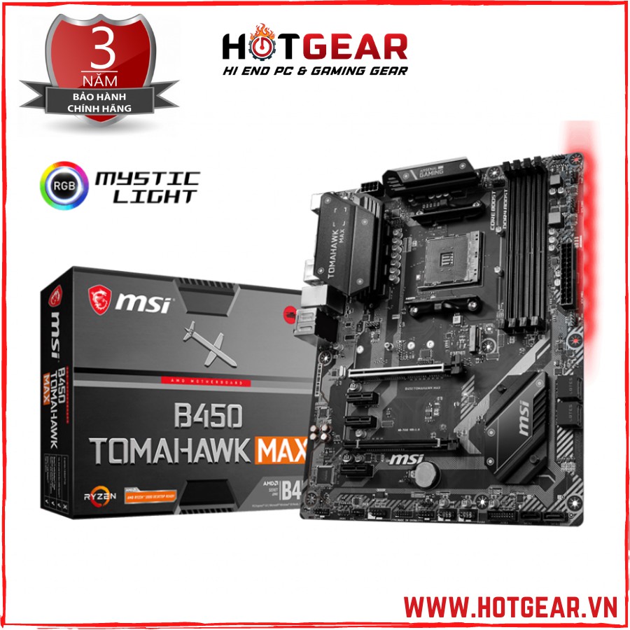Bo mạch chủ Main MSI B450 TOMAHAWK MAX AM4 ATX ( New chính hãng bảo hành 36T)