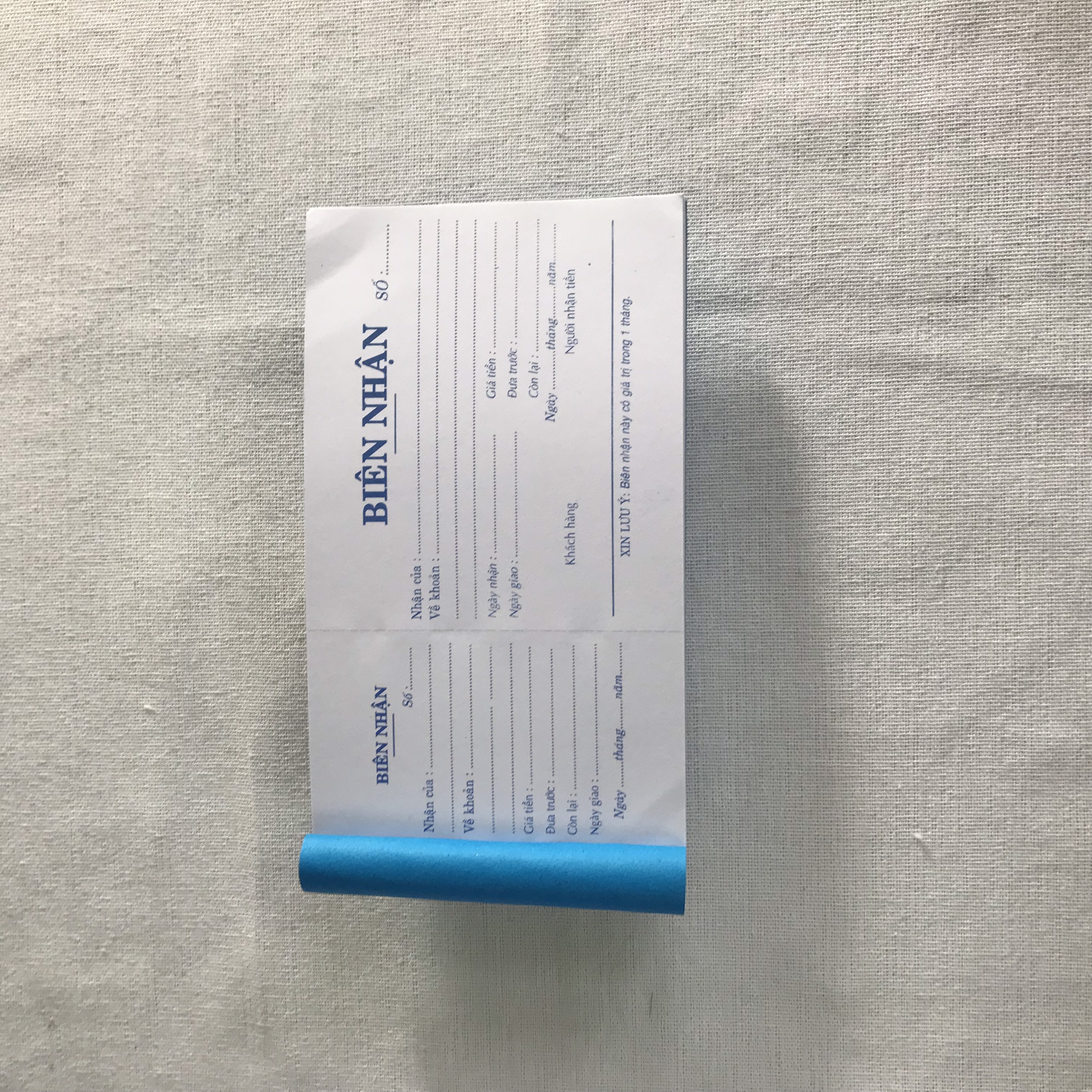 BIÊN NHẬN FOR 1 LIÊN (H)