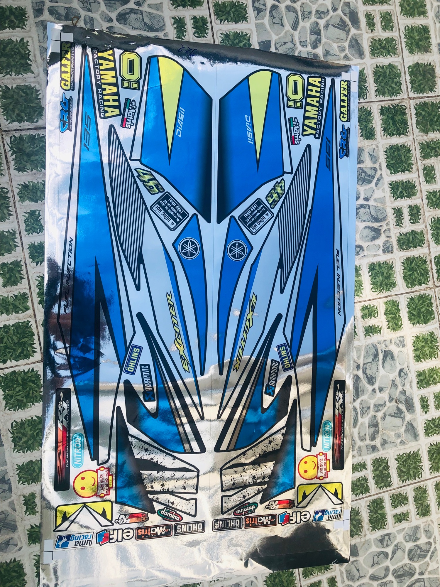 Tem rời exciter 2010 xanh đen chăt liệu Crom