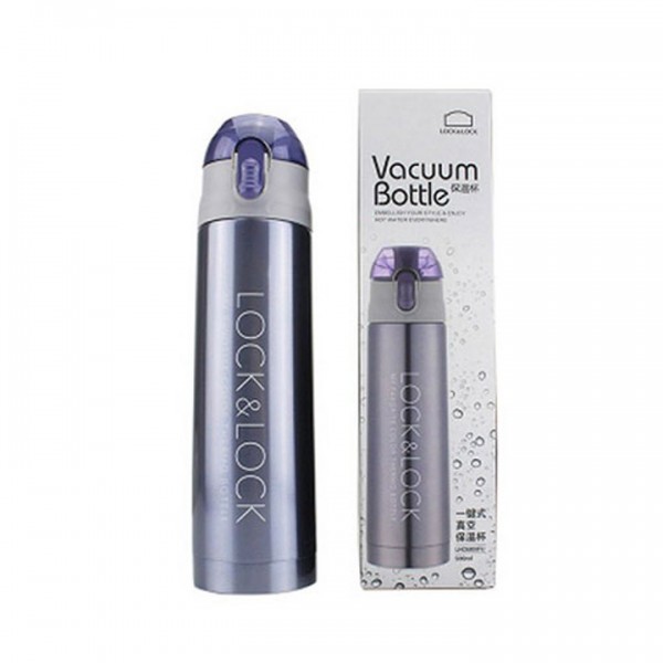BÌNH  LOCK& LOCK 500ML MÀU TÍM CHÍNH HÃNG