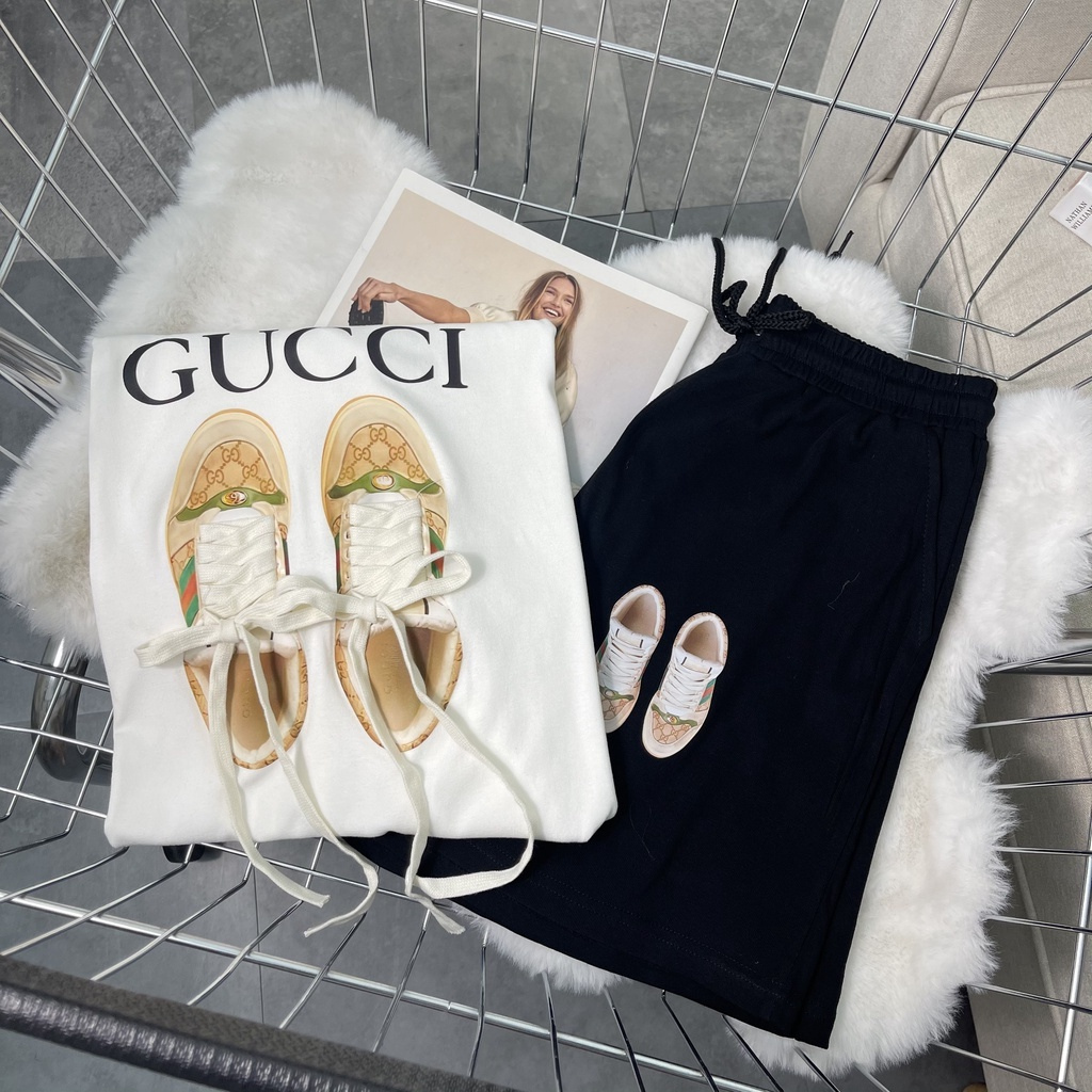 Áo phông nữ GUCCI nam nữ, áo thun tay lỡ unisex form rộng chất cotton ...