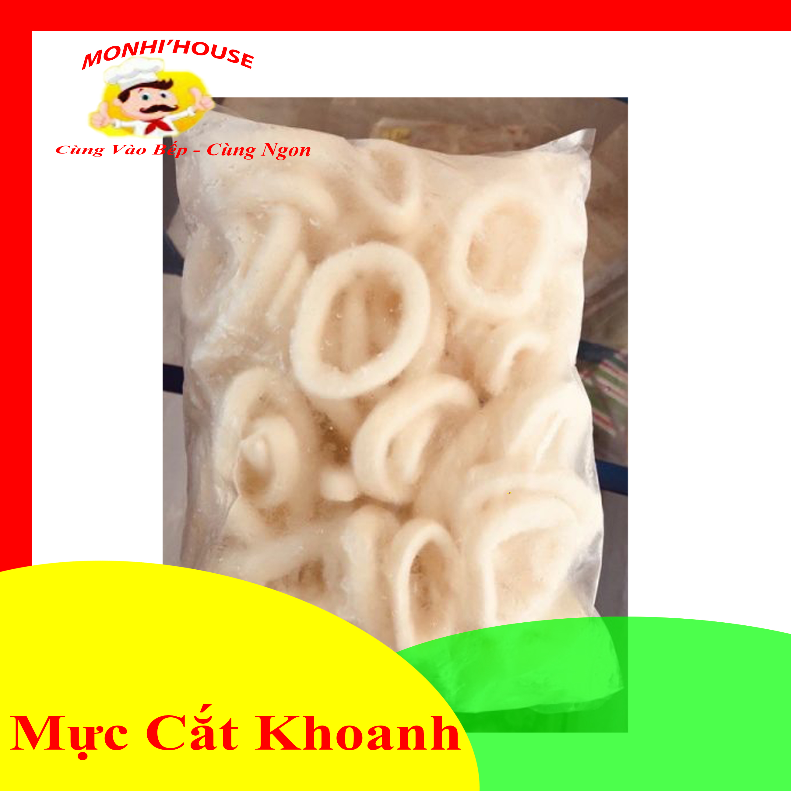 500g Mực Vòng Cắt Khoanh Giòn, ngon