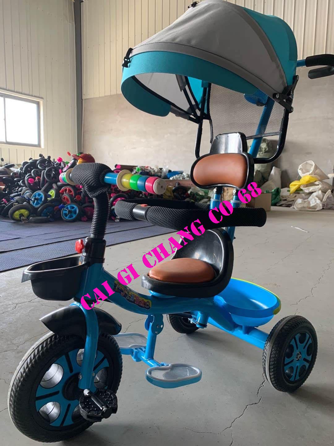 XE ĐẨY 3 BÁNH MÁI CHE CHO BÉ GHẾ DA CHO BÉ HÀNG XUẤT ĐÔNG ÂU