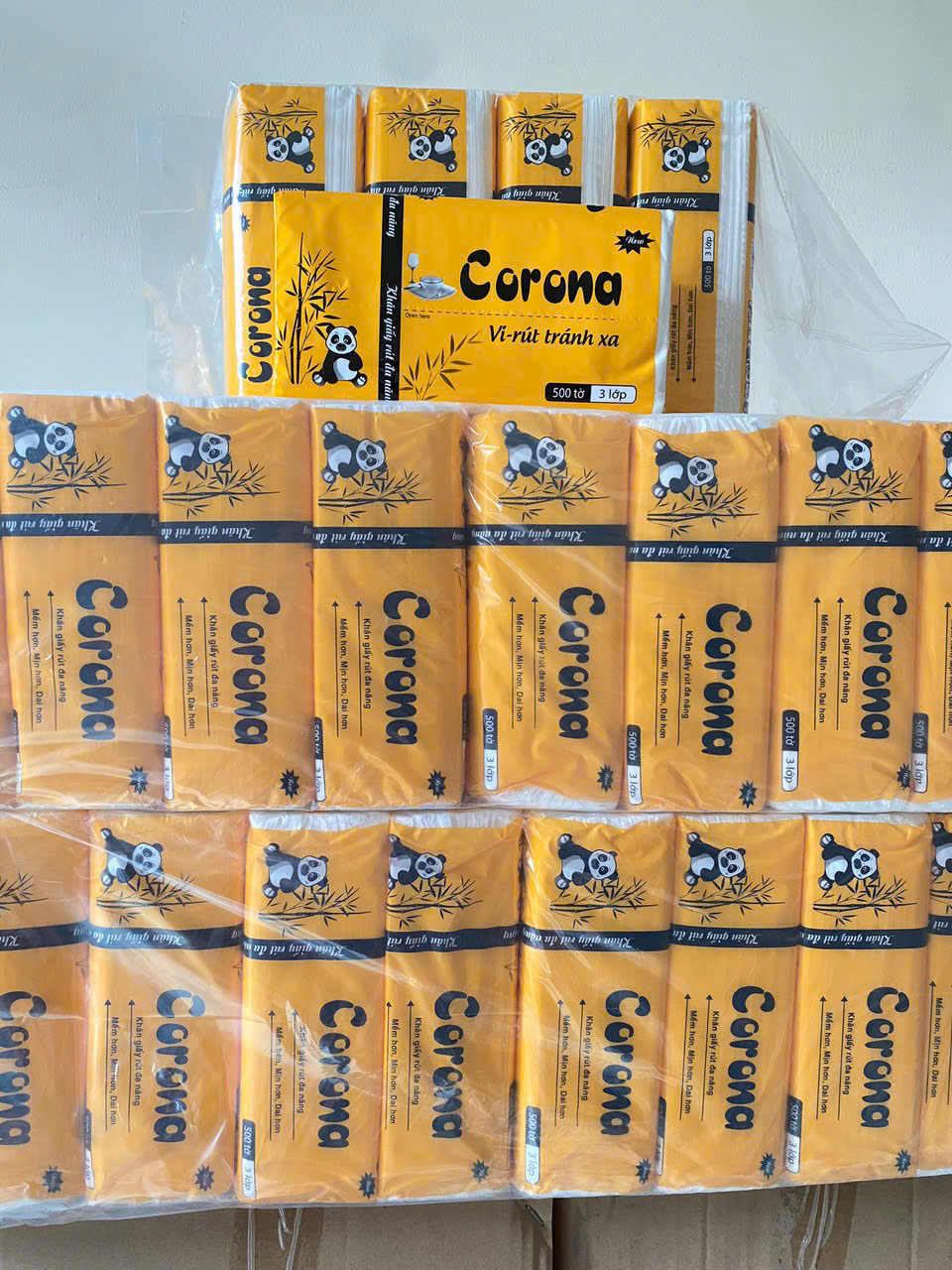 COMBO 10 GÓI GIẤY RÚT LỤA CORONA 500TỜ DAI MỊN
