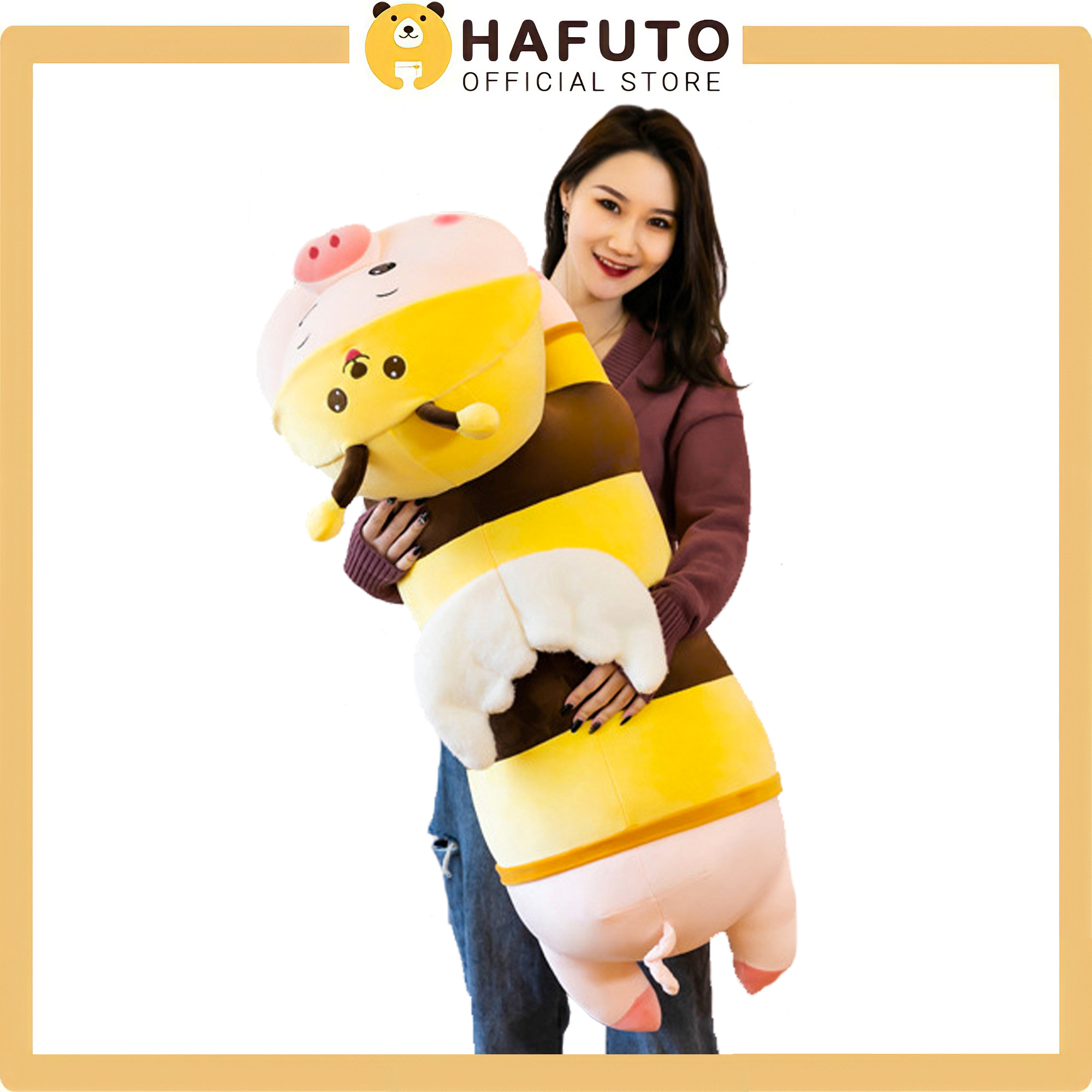 gấu bông khổng lồ 120cm heo nằm cosplay ong cao cấp hafuto 1m2 2