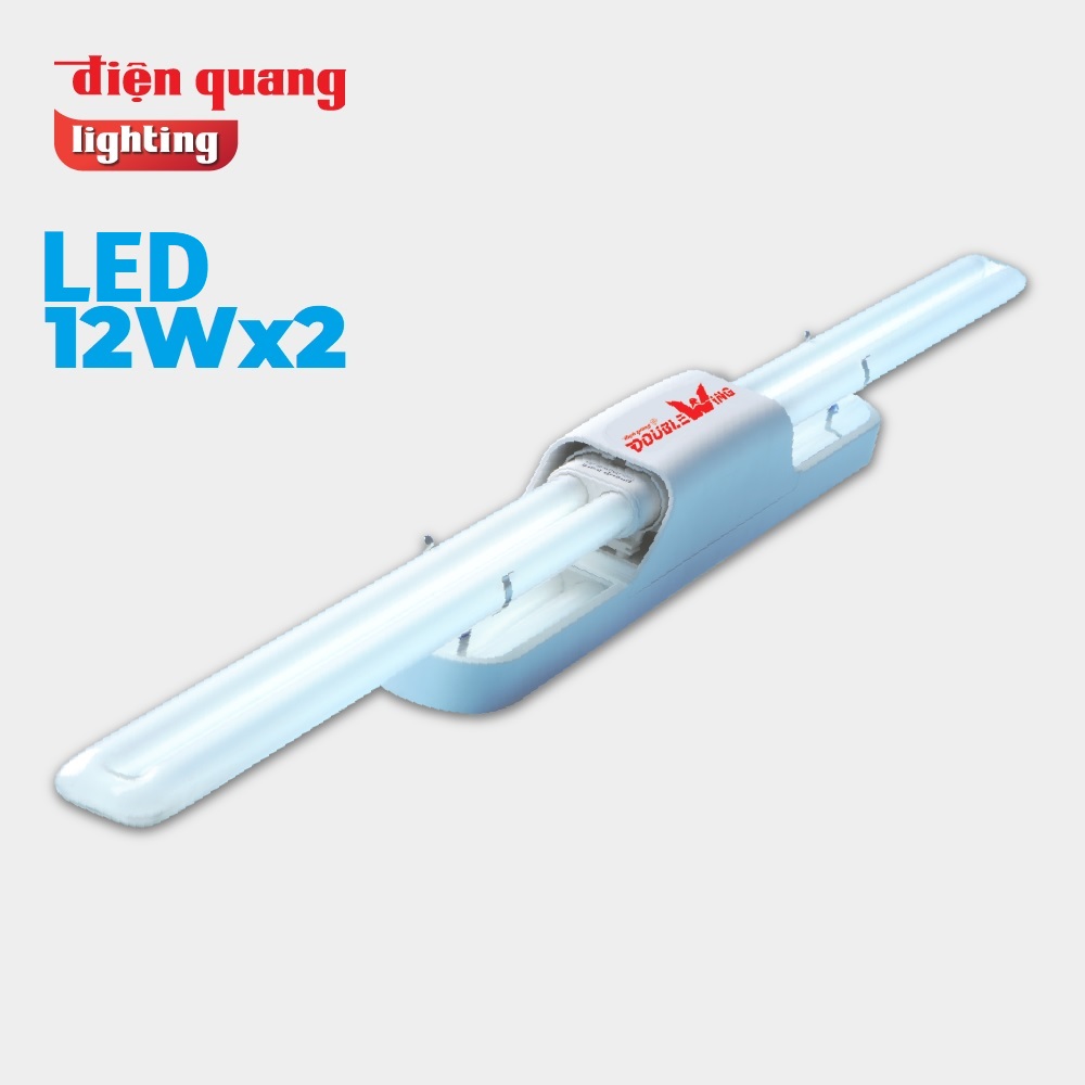Bộ Đèn Led Double Wing 2×18 W Điện Quang Bóng thủy tinh