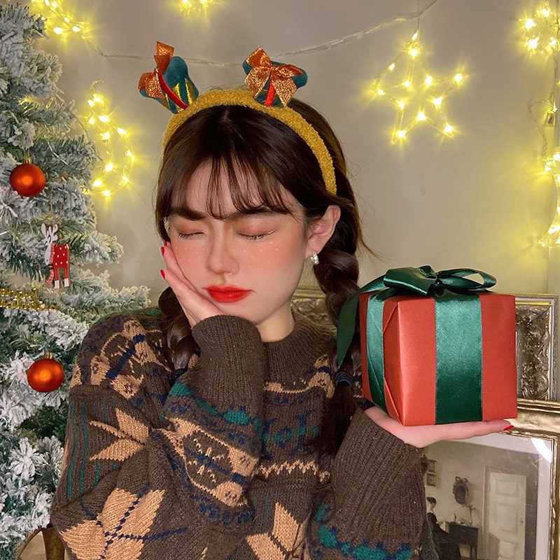 Bờm Xược cài Tóc Noel Phủ Lông Cừu mẫu mới 2024