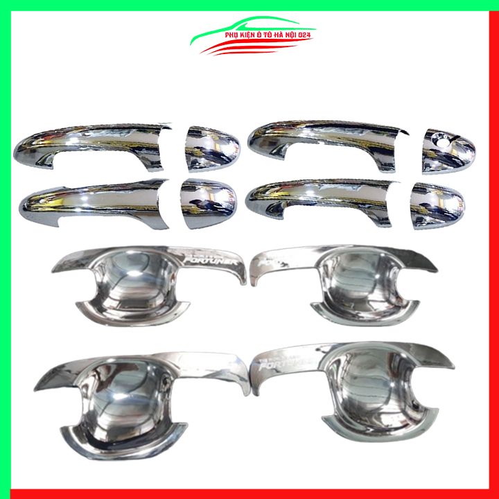 Ốp tay nắm cửa, hõm cửa ô tô Fortuner 2009-2016 mạ crom trang trí, dán chống trầy xước cửa xe hơi