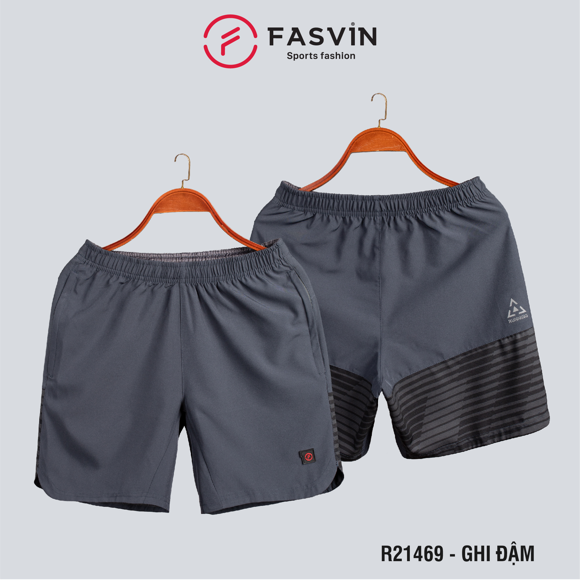 Quần đùi nam thể thao ngắn Fasvin R21469.HN vải dù gió đẹp mát có khóa túi tiện dụng tập gym, chạy bộ hay mặc nhà