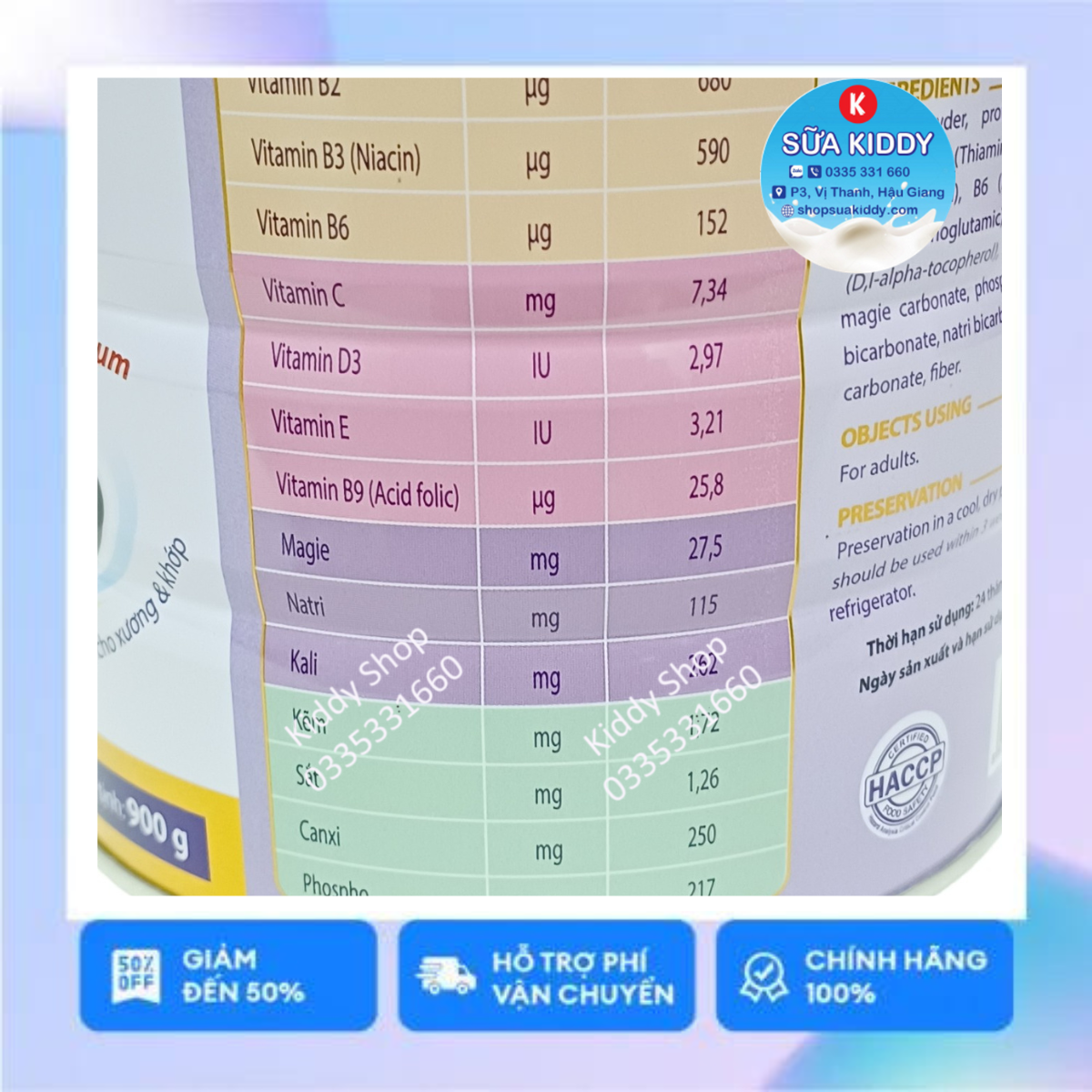 Sữa bột Gold Beta sure xương khớp 900g (GOLDMILK) (kiddy1234)