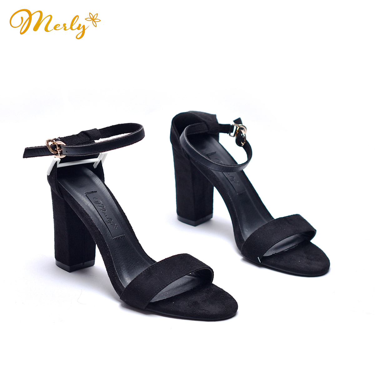 Giày Sandal Cao Gót Microfiber Merly 1134, Sandal Nữ Big Size