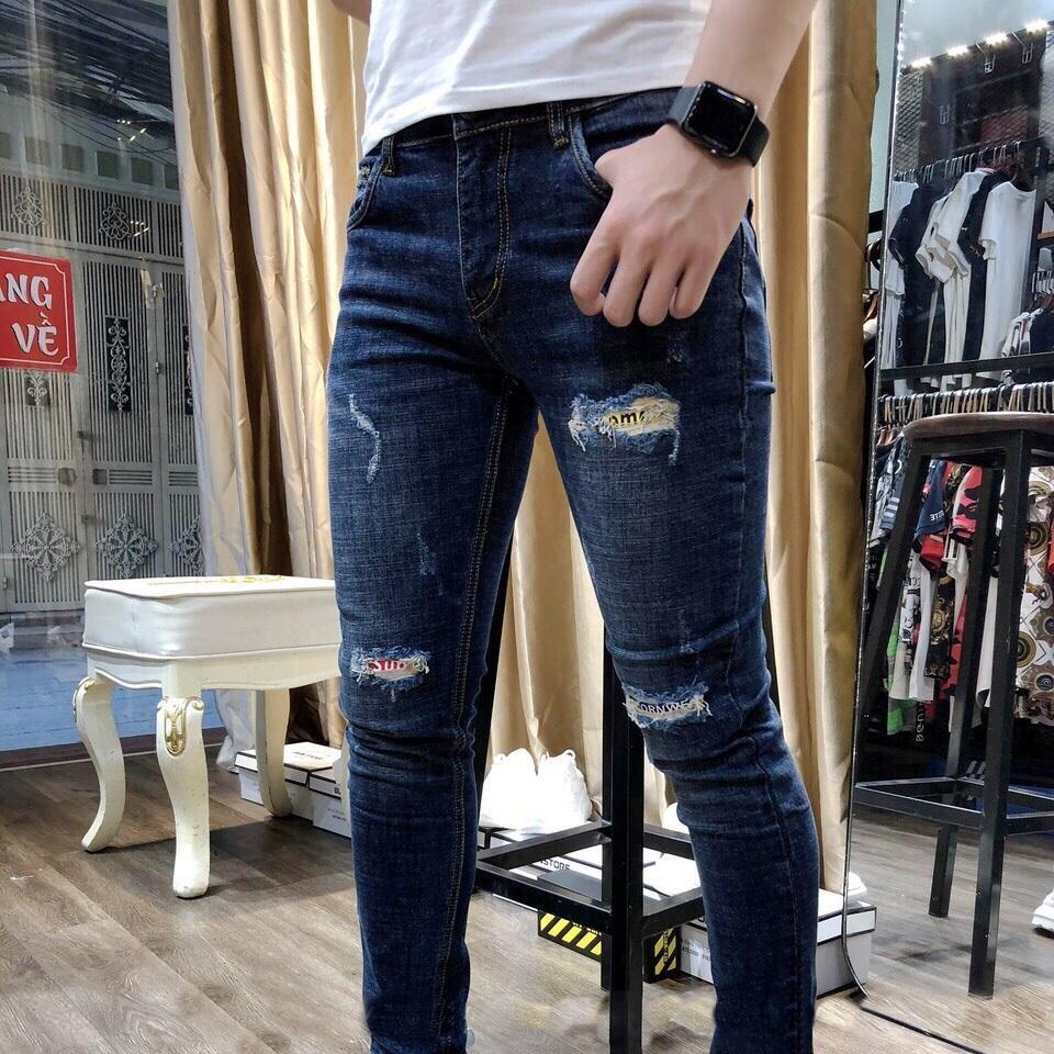 QUẦN JEAN NAM CAO CẤP CO DÃN PHỐI RÁCH KJ 92