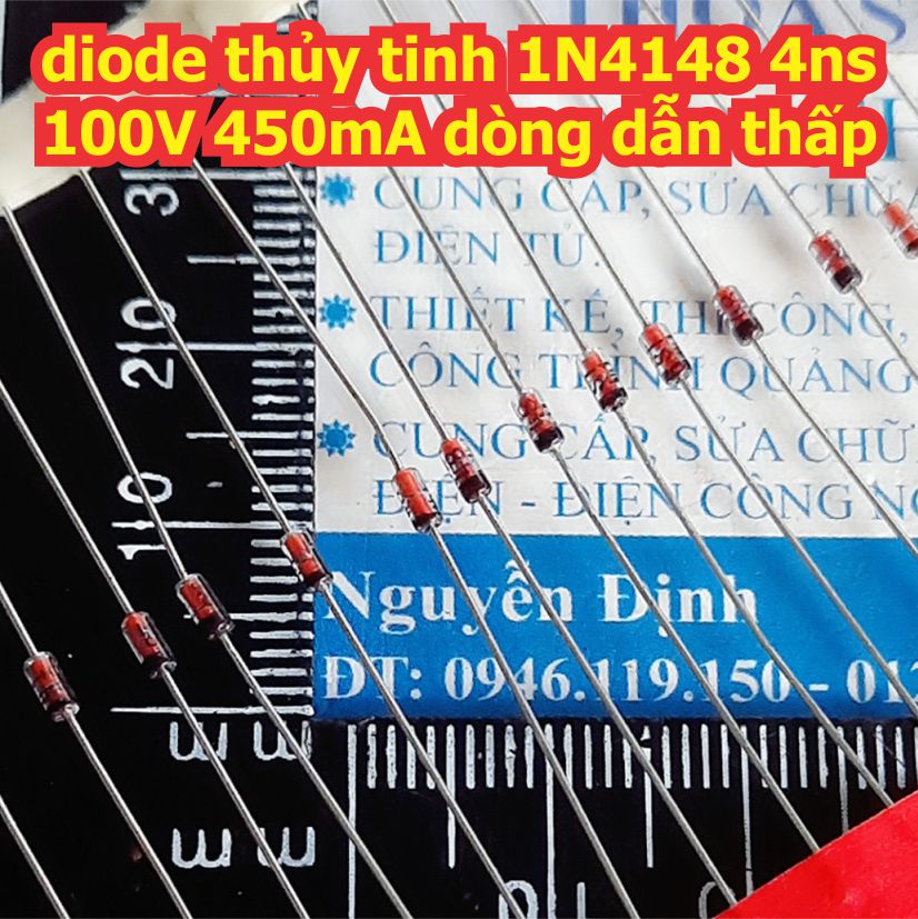 50 con diode đi ốt thủy tinh 1N4148 4148 4ns 100V 450mA dòng dẫn thấp kde0038